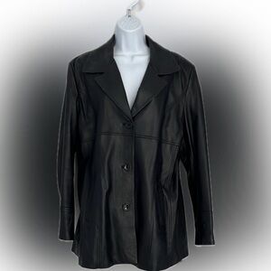 Elegant Black Leather Jacket for Women